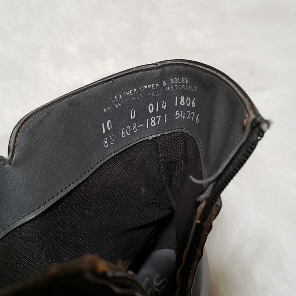 STAFFORD Men's Black Leather Dress Zipper Size 10 - Picture 4 of 8